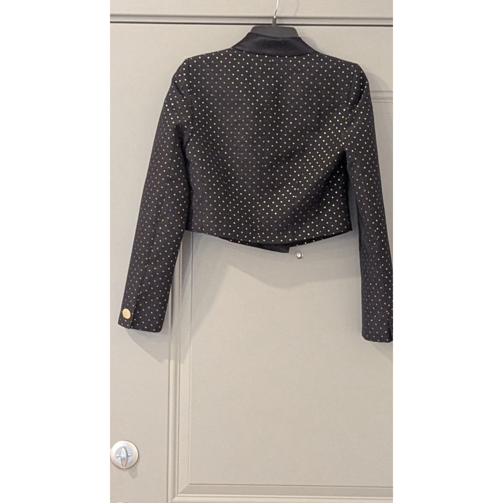 Women's Karen Millen Black & Gold Polka Dot Cropped Blazer US 4 - Picture 9 of 15